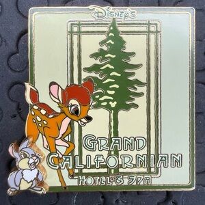 Disney parks Grand Californian Bambi and Thumper Redwood tree Logo trading pin